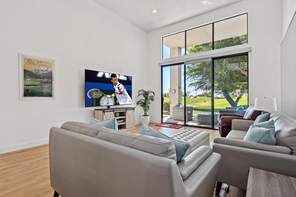 This popular Champion I floor plan features 2 bedrooms and 2 bathrooms and has been beautifully remodeled throughout. Offered furnished per the written inventory, this unit is ideally situated on the 12th hole of the world-famous PGA West Stadium Course--without the intrusion of golf carts or errant balls.Enjoy breathtaking views and an unbeatable location just steps from one of the many community pools. Located within the prestigious Stadium community at PGA West, this home offers the perfect blend of comfort, style, and convenience.The HOA covers a wide range of amenities and services including: Building and grounds maintenance Landscaping (front, back, side yards, and courtyards) Irrigation water and equipment Exterior paint and roof maintenance Earthquake insurance Cable, internet, and trash service 24-hour guarded gate and securityYou can't beat the location, the lifestyle, or the value!THIS CONDO is rented from Jan 2026 to April 2026.