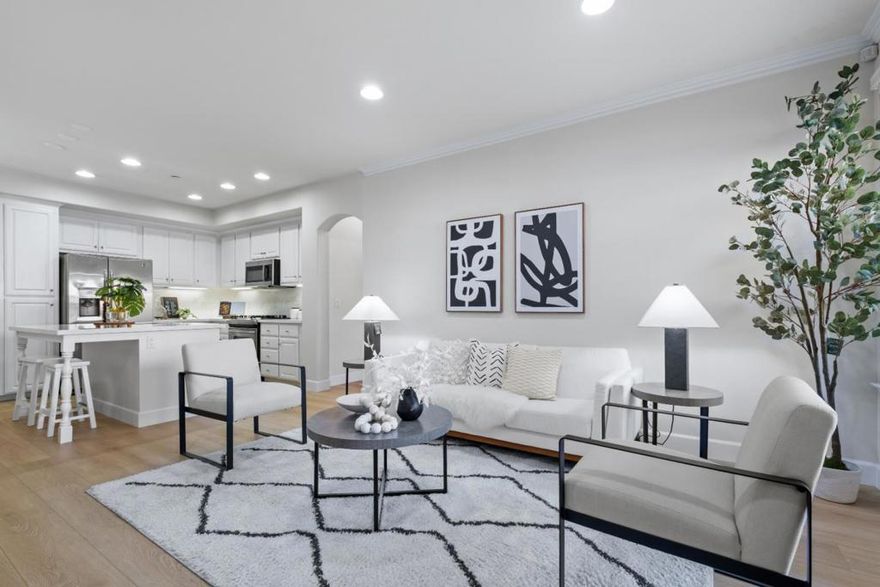 *Beautifully updated with all living areas on a single level, this residence showcases resort-style living by luxury builder Toll Brothers, featuring two private patios designed for relaxed living. *The home features brand-new flooring throughout and an open kitchen featuring stainless steel appliances, a large center island with sparkling quartz countertop, and dreamy white cabinetry. *Seamlessly connected indoor to outdoor, the kitchen, dining, and living areas flow onto a spacious patio.  *Two generously sized bedrooms each include a full bath, while the extended primary suite has a flexible space ideal for a home office or just a relaxation retreat, plus a spa-inspired bath with dual vanities, soaking tub, separate shower, walk-in closet.  *Additional highlights include central AC, a side-by-side 2-car garage, and a dedicated laundry room.  *Enjoy resort-style amenities including a pool, spa, clubhouse, and fitness center. Centrally located near Highways 880, 101, and 680, with convenient access to Milpitas and Berryessa BART stations. *Minutes from leading employers such as Nvidia, Google, Apple, and Supermicro, as well as Ranch 99, H-Mart, Costco, and the San Jose Golf Course for shopping and recreation.