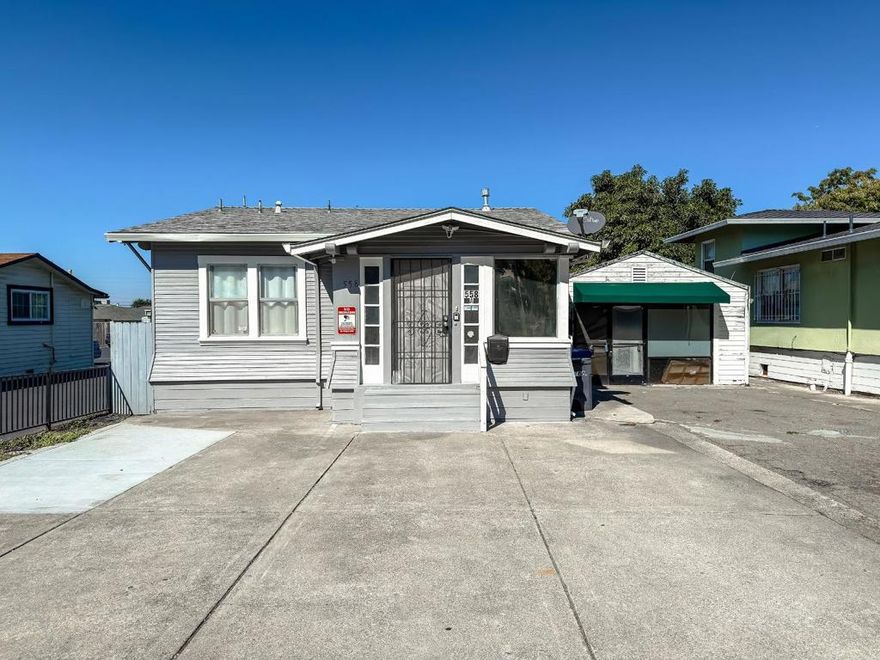A special opportunity to own a property with current and future investment upside from multiple income streams. This large lot is zoned for mixed use (residential & commercial) and already has both structures on site with room for building more. The residence is a move-in ready 2 BR | 1 BA home, and the commercial building has a front lobby, two private offices, plus a full kitchen and full bathroom. The back lot is completely flat and ready to build on. Examples of options to build include an ADU, duplex, or commercial unit with 2 residential units. The choice is yours! This is a very convenient location, within walking distance to BART, grocery shopping, an elementary school, downtown Hayward, and just a short drive to both 880 and 580 freeways. Come and see the investment potential for yourself!