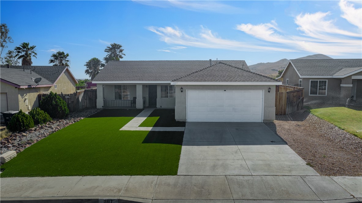 This well-maintained 3-bedroom, 2-bathroom home offers comfortable living with xeriscape landscaping featuring artificial turf in both the front and back yards. Inside, enjoy a bright living area, with ample storage in the kitchen, and efficient cooling with central AC and a mini split unit. Step outside to a shaded patio cover, an above-ground pool, and a storage shed - all included! Whether you're a first-time homebuyer or looking to downsize, this home offers a unique opportunity to enjoy a serene lifestyle. Schedule your appointment today!