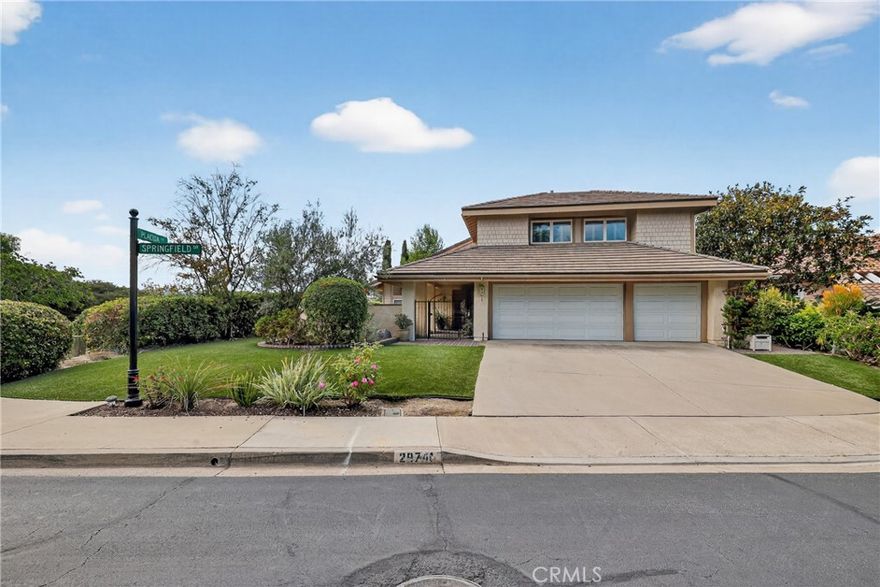 WELCOME TO THE PRESTIGIOUS, GATED COMMUNITY OF ROLLING HILLS! Step inside this beautiful two-story home nestled on a corner lot and immediately notice the high, vaulted ceilings highlighted by a multitude of large windows for exceptional natural light. The living room boasts double french doors that lead directly to the backyard, perfect when entertaining guests. Enter the family room and make yourself a drink at the wet bar to cozy up near the fireplace, just in time for the Holidays. The chef-inspired kitchen features stainless steel appliances, granite countertops, a double wall oven, an island and abundance of cabinetry throughout. All four sizeable bedrooms located on the second floor. The primary bedroom has access to a spacious balcony for catching the sunrise or sunset, includes a walk-in closet and it's own primary bathroom with dual vanity, a separate stand-alone shower and soaking tub. The side-by-side washer and dyer are conveniently located in a separate room. Direct access, attached 3-car garage with an upgraded outlet for your Tesla or other electric car. The amenities within the community offers a pool and spa, clubhouse, tennis, basketball, volleyball courts and much more. Located near restaurants, markets, shopping centers and retail. Easy access to the 73 toll road and 5 freeway.