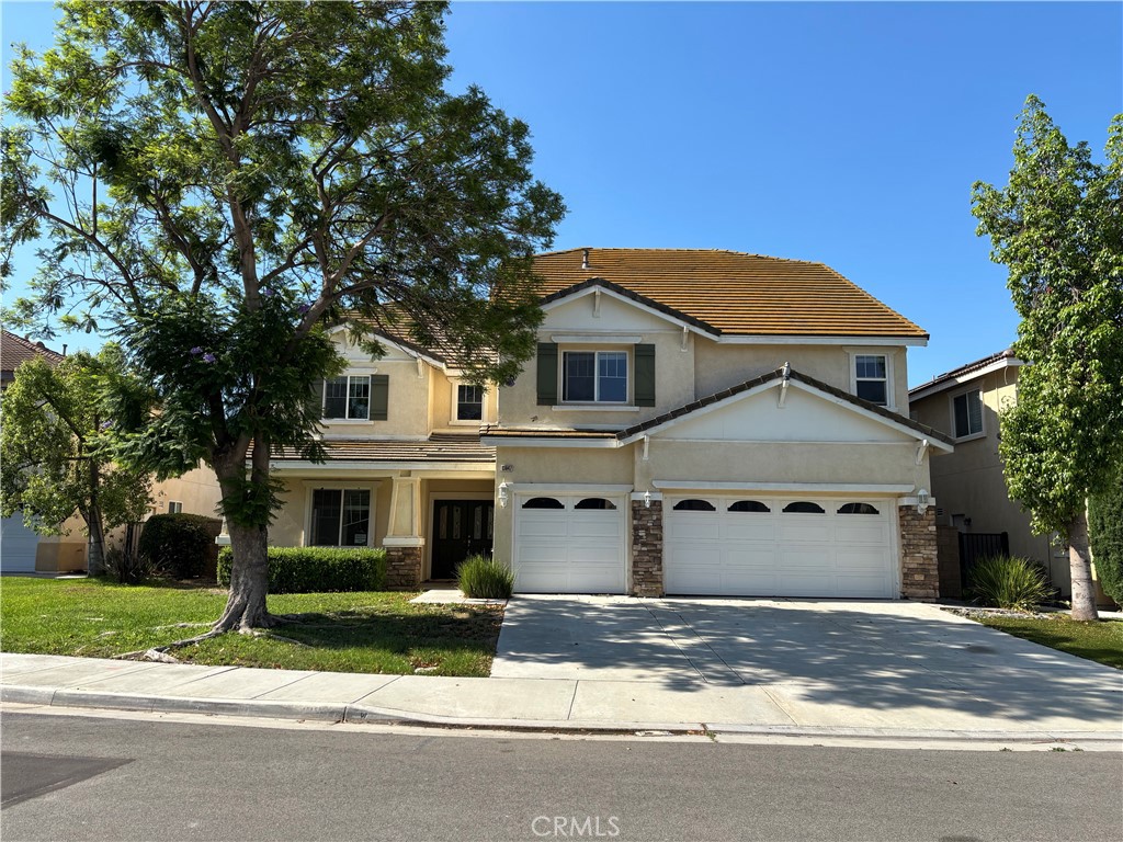 Beautiful 3-story Eastvale home with 5 beds, 3.5 baths, an 4,398 sqft, of living space, Features include 1 bed an 1.5 baths downstairs, formal living/dining, butler's pantry, large family room with fireplace, and gourmet kitchen with center island. huge bonus rooms on the 2nd and 3r floors, primary suite offers retreat, balcony, dual walk-in closets, and luxury bath. backyard with covered patio, artificial turf in backyard, and block walls. fresh paint, new vinyl floor, move-in ready!