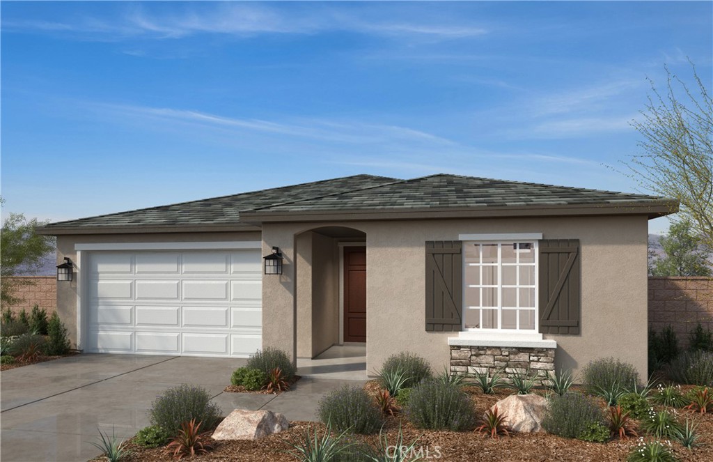 Beautiful Catania community Single story home featuring 3 Bedrooms and 2 full bathrooms. Open floor plan with a beautiful kitchen equipped with large island, Quartz counter tops , Shaker Recessed Panel cabinet, with walking pantry, and whirlpool appliances: stove, microwave and dishwasher. Laundry room sink. This community has 2 community parks include play areas, pickle ball and more. Award Winning Schools are minutes away and shopping is conveniently located.
Photo is a rendering of the model. Buyer can either lease or purchase the solar.
