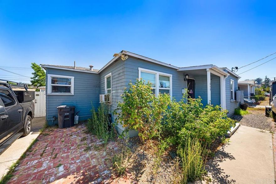 Charming single-story home on a spacious 7,800 sq. ft. lot with incredible potential! This 2-bedroom, 1-bath residence offers 869 SF. of living space, ideal for a first-time buyer or investor. Enjoy a large, usable backyard perfect for adding an ADU, expanding the main home, or creating your dream outdoor retreat. Conveniently located near schools, parks, retail shopping, and easy freeway access. This is one of the best-priced single-family homes in El Cajon don’t miss this opportunity to add value and make it your own!