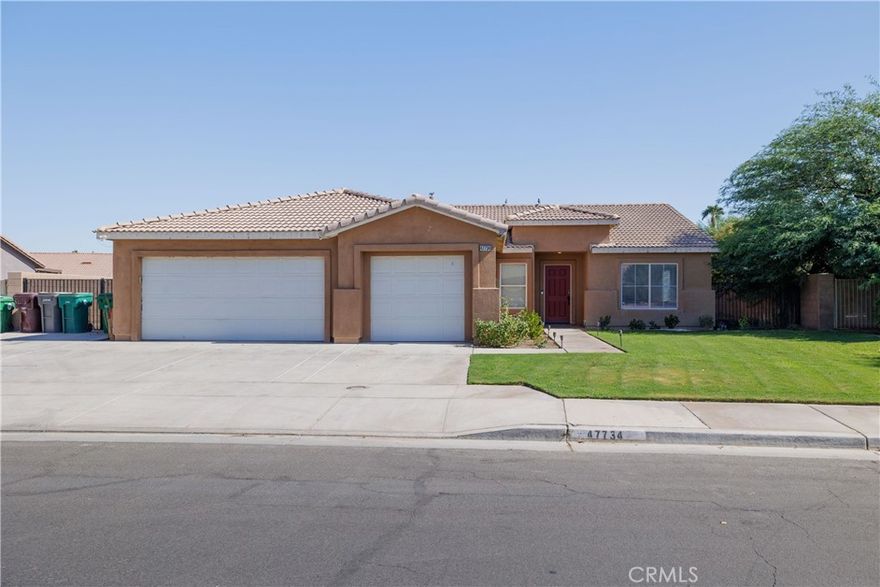 Experience a Sophisticated Lifestyle at our Premier Destination one of the Most Desirable Neighborhoods in Indio. This exquisite highly sought after 2,194 sq ft single story oasis features 4 Bedrooms, 2 Bathrooms, and 3 car attached garage and RV parking. The home offers the Finest Interior Elements throughout including, Gourmet Kitchen with Breakfast Bar, Quartz countertops, soft-close cabinets, Baseboards, and Double Pane Windows. Rich in Natural Elegance Private Outdoor Living offers a private relaxed sensibility. This beautifully remodeled home on an oversized lot has Carpeting in all bedrooms, Nest thermostats for the two AC units, and two ring cameras. Walking distance to shopping centers and restaurants. The property is currently being used as an AirBnb. Verified by the city based on the land size, it is possible to build a detached or attached 1,500 sq ft ADU and a 500 sq ft junior ADU, and pool/spa.