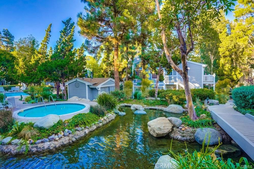 Welcome to Ponderosa Springs! Entering this idyllic, gated community, is like taking a stroll through nature.
Known for its lush mature landscaping, calming streams, babbling brooks and cascading waterfalls with multiple swimming pools and spas.
Fantastic move-in ready ground level (no stairs) one bedroom condominium flooded with natural light. The convenient location is just steps to Entry Gate D on Capitol Dive with plenty of street parking. A functional floorplan that flows to the private patio. The efficient kitchen features ample cabinet space and brand new appliances which opens to the adjacent dining area. The Living room features a fireplace and sliding glass door leading to the private patio. A serene bedroom retreat provides a spacious walk-in closet. Additional features include air conditioning, updated wide plank laminate flooring through-out, in unit laundry, a good-sized utility closet on the private patio, two designated tandem parking spaces in the secure gated garage plus several additional off street guest parking spaces. This is a must-see property, and one of the most affordable in San Pedro.
Close proximity to shopping, restaurants and banking. Easy freeway access! Ready for you to move in & enjoy the tranquility!