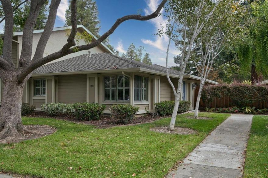 Rare, spacious single story 2 bedroom, 2 bath condo with large backyard, end unit, 2 car detached garage, dual pane windows, central a/c, Campbell Schools!!! Arbor Glen is a fantastic neighborhood with mature trees, beautiful landscaping, and a secure pool and spa. A short walk to Los Gatos Creek Trail and just minutes to shopping, Downtown Willow Glen and the Pruneyard, Willow Street, Frank Bramhall Park, Trader Joes, Whole Foods and more. Fantastic community with low HOA dues.