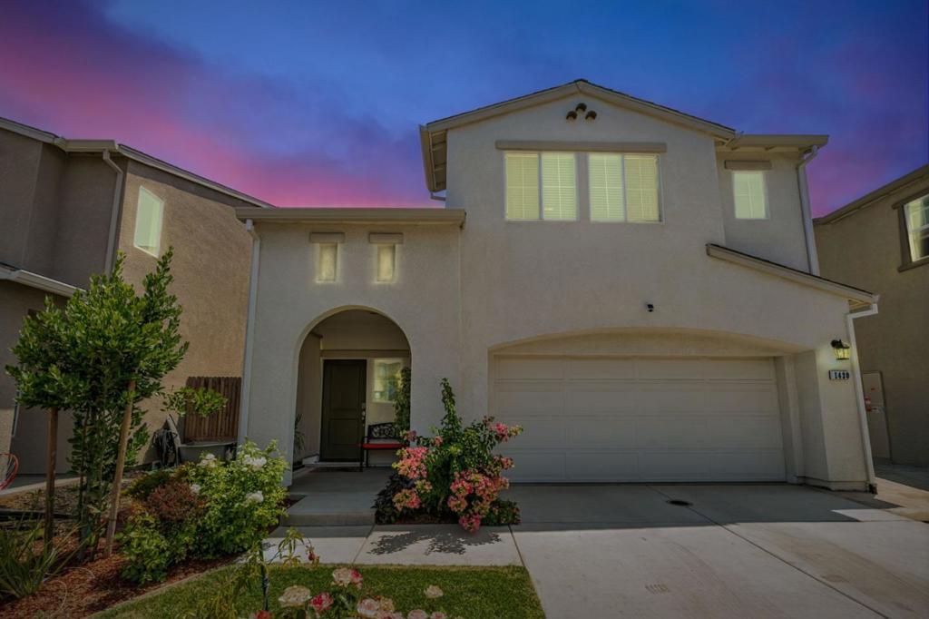 Welcome to 1420 Primitivo Lane, a beautifully crafted home built in 2023, offering the perfect blend of style, comfort, and convenience. This two-story gem features 3 spacious bedrooms, 2.5 bathrooms, and 1,547 sq. ft. of thoughtfully designed living space. From the moment you step inside, you'll love the light-filled open floor plan. The sleek kitchen showcases modern cabinetry, quartz countertops, and stainless steel appliances, seamlessly flowing into the dining and living areas, perfect for everyday living and entertaining. Step outside to the beautiful backyard, ideal for relaxing or hosting guests. The yard is home to a delightful variety of fruit trees including guava, avocado, plum, peach, lemon, pear, loquat, and fig, perfect for enjoying fresh-picked flavors all season long. Upstairs, the private primary suite offers a peaceful retreat with a generous walk-in closet. This home also includes a convenient attached 2-car garage, an owned solar system, and smart home features such as keyless entry and some app-controlled lighting, bringing comfort, security, and energy efficiency together. Located in the desirable North Main Commons community, just minutes from shopping, parks, and commuter routes, making daily life a breeze. A must see it!