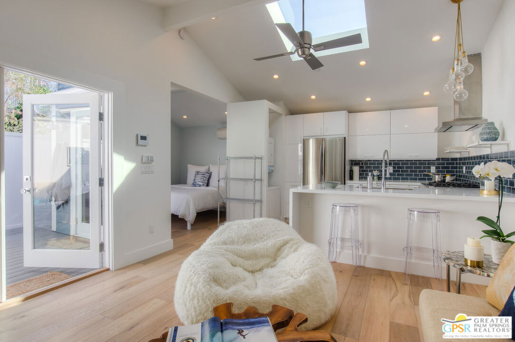 Chic Freestanding Santa Monica Beach Cottage with Private Yard & Pet-Friendly Paradise!Experience the ultimate coastal lifestyle in this designer-renovated beach cottage by Kelby Bryant one of just four exclusive residences that seamlessly blend modern luxury with classic beach charm. This freestanding, pet-friendly home offers the perfect combination of privacy, convenience, and style, just steps from the sand and vibrant Main Street.Highlights & FeaturesSeamless Indoor/Outdoor Living: French doors from both the living room and bedroom open to a spacious private deck, perfect for lounging or entertaining.Freestanding structure with no common walls. Designer Kitchen: Quartz stone counters with a very large island with pendant lights draping over the island for ambiance, stainless steel KitchenAid appliances including stove/oven, dishwasher, refrigerator, microwave, and hood.Bathroom: Features a large soaking tub and elegant glass tile finishes.Vaulted Ceilings & Natural Light: Two large skylights, lots of windows and ceiling fan to create a bright, airy feel with great cross breezes. Ample Storage: Walk-in closet with built-in drawers, plus additional built-in storage in the bedroom.Modern Comfort: Central AC & heat, in-unit washer/dryer, and a Nest thermostat to keep your home (and your pets) comfortable while you are away.Private Outdoor Oasis: Enjoy a gas BBQ grill on your deck and a private outdoor shower for the ultimate beach experience. Owner will supply BBQ not shown in pics.Pet-Friendly Details: Doggy door with direct access to the patio and a small dog run for your furry friends to do their business.Secure & Gated: Fully enclosed property with an intercom system for front gate access.Location, Location, Location50 meters to Main Street where there are lots of restaurants, cafes, work out studios, veterinarians, dog park, bars and much more.200 meters to the beach. 1/4 mile to the Santa Monica Pier & 1 mile walking to the 3rd Street PromenadeQuick access to Metro & freewayReserved parking space availableThis chic Santa Monica retreat offers everything you need to embrace the beach lifestyle with privacy, convenience, and luxury at your doorstep.1 year lease minimum. Owner pays for water/trash and landscaping