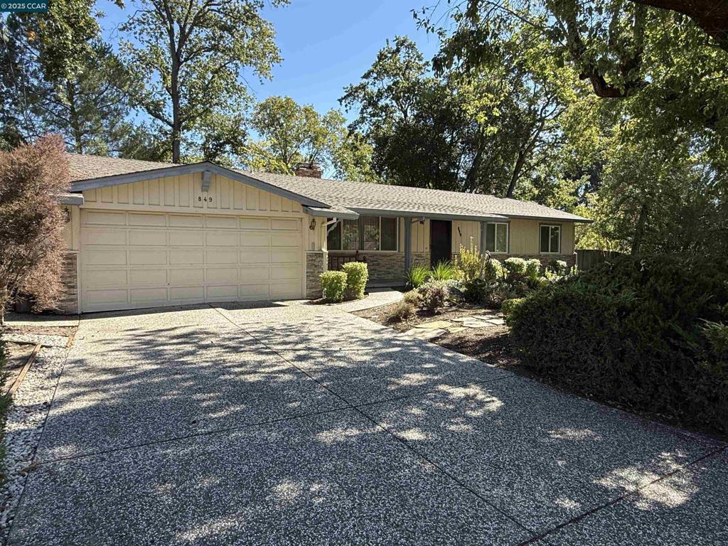 Amazing opportunity awaits on Turrini Drive. Single level, private, large flat lot, 4 bedrooms, 2 bathrooms. Hardwood floors under most carpeted areas. With over 1/3 of an acre, buyers can update and expand to build their dream home. Easy rear yard access to build additional structure to include ADU, workshop and add on potential. Up and coming neighborhood surrounded by recently renovated homes. Close to top rated schools, freeway access and downtown Danville. www.849turrinidrive.com Open House Sunday 10/12 from 1PM-4PM Views: Ridge