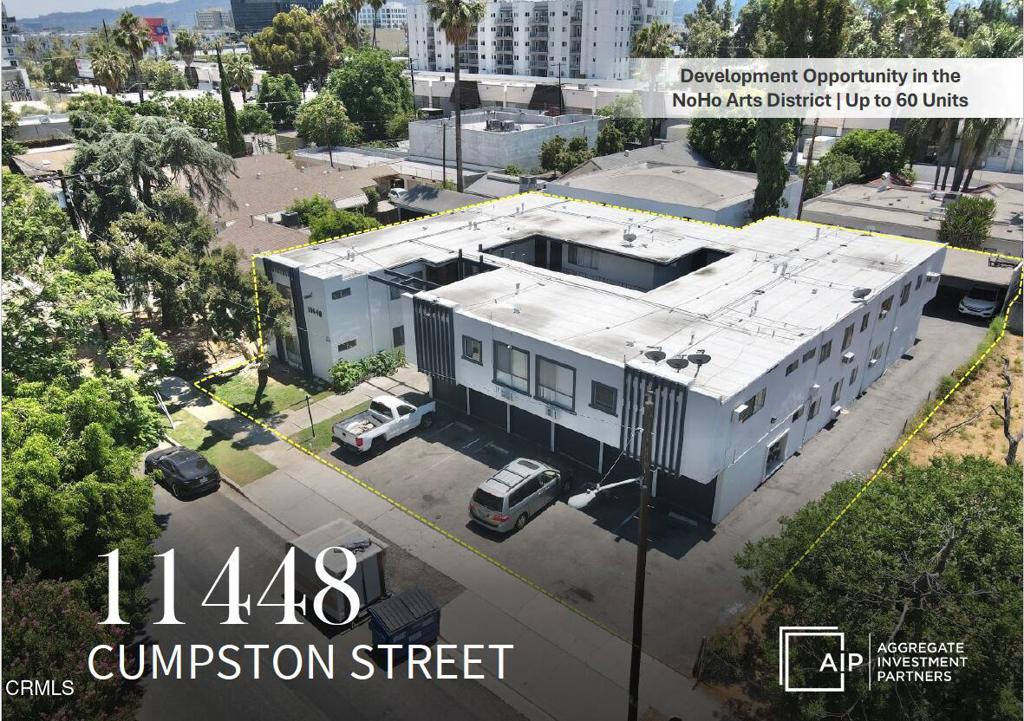 Located in the heart of the NoHo Arts District, 11448 Cumpston Street presents a rare opportunity to acquire a multifaceted asset on a +/-13,355 SF lot with immediate value-add potential and long-term development upside. Currently operating as a 15-unit apartment complex, the property features a unit mix of (12) 1-bed / 1-bath units, (2) studio / 1- bath units, and (1) 2-bed / 2-bath unit, totaling +/-8,991 SF of rentable space. Originally built in 1963, the building offers copper plumbing and a newer roof (buyer to verify).With one current vacancy, an investor who leases up the unit can achieve a projected monthly gross rental income of approximately $19,733.08. Additionally, the lot's zoning andlocation offer the potential for up to 60 new units through ground-up development--positioning this as a compelling play for either repositioning or redevelopment.The property qualifies for Tier 6 Section 8 rents and is situated within a Highest Resource Area, which maximizes incentives and density for affordable and mixed-income housing. Whether you're seeking a value-add multifamily investment with upside, exploring ADU additions, or planning a larger multifamily build, this property is strategically positioned in one of Los Angeles' most dynamic rental submarkets.