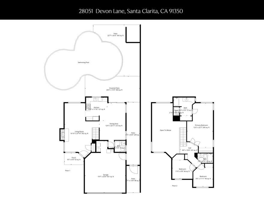 Welcome to this stunning corner lot home in Brock Canyon featuring a private pool and spa.  Step inside to soaring vaulted ceilings, abundant natural light, and an airy open floor plan.  The living room features a cozy fireplace and flows seamlessly into the formal dining area, creating the perfect setting for gatherings with family and friends.  The newly remodeled kitchen showcases brand-new appliances and looks out to the backyard, offering a bright and functional space for everyday living and entertaining.  A convenient downstairs powder room and attached two-car garage add to the thoughtful design.  Step outside to your own backyard retreat with a resort like feel.  Enjoy a sparkling pool and spa, a shaded patio cover, and plenty of room for weekend relaxation or evenings under the stars.  Upstairs, the light-filled primary suite offers high ceilings and generous space, while the two additional bedrooms share a full bath.  This home also includes fully paid off solar panels and an EV charger, delivering both sustainability and savings.  Enjoy two neighborhood parks, including one that is gated with a playground and picnic areas.  You will also love the close proximity to award-winning schools, shopping, dining, Central Park, and Santa Clarita's scenic open spaces.  With no Mello Roos and low HOA fees, this home offers outstanding value in one of Saugus' most sought-after communities.  Do not miss the opportunity to make this special home your own.