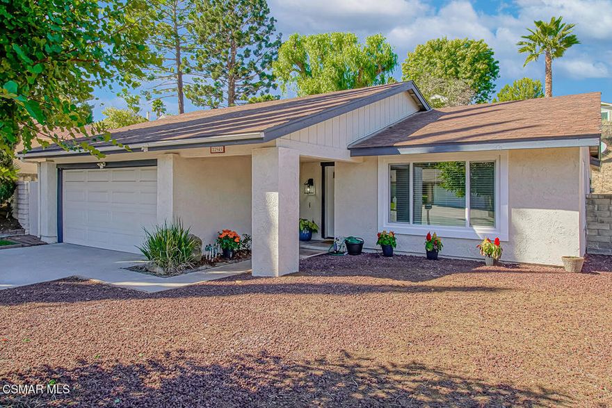 Get ready to dive into this pool home! No HOA or Mello Roos; simply Valencia living at its best. This home features the rare benefit of two separate living rooms--a front formal space and a spacious back living room including a refinished corner fireplace. Recently updated throughout, the property includes fully remodeled bathrooms, new flooring, and dual-paned windows that provide comfort and efficiency. The remodeled kitchen shines with quartz counters and brand-new appliances, opening seamlessly into the dining and living areas. Step outside to enjoy a private backyard retreat with a sparkling pool and DIVING BOARD--perfect for family fun or entertaining. Additional highlights include a two-car garage, modern finishes, and proximity to James Foster Elementary School. If you're only seeing one Valencia home in this price range, make sure this is it! *Some images have been artificially altered.