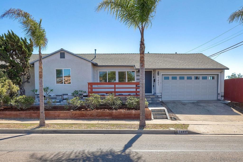 Set on a sunny corner lot, this move-in-ready 4-bedroom home combines thoughtful updates with timeless mid-century character. Inside, you’ll find freshly painted walls, ceilings, and kitchen cabinets, some new flooring, and a brand-new refrigerator—balanced by the beautiful original oak plank floors that run through much of the home. The primary suite features a fireplace and private en-suite bath, while another bedroom includes a built-in desk ideal for a home office or study. Both bathrooms have been remodeled, and the home enjoys dual-pane windows, LED lighting, central air and heat, a newer roof, and an updated kitchen with modern finishes. A dedicated laundry room with sink connects the kitchen to the attached garage for easy everyday living. Out back, a massive Alumawood pergola shades an inviting patio with outdoor TV setup for game days, gas BBQ stub-out, and space for RV parking or future outdoor enhancements. A large storage shed is included. Out front, a deck off the living room adds another outdoor gathering spot. Other upgrades include major electrical and plumbing replacements throughout, ensuring long-term peace of mind. Located just minutes from Convoy District dining, Mira Mesa College, shopping, and major freeway access, this home delivers style, function, and convenience in one of central San Diego’s most accessible neighborhoods—and no permit needed for street parking.