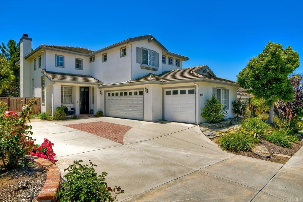 Welcome to this spacious 2,302 sq ft home located in the desirable Cove Community of Carlsbad! This well-designed floor plan features 3 bedrooms plus an upstairs loft, a downstairs office/den, separate dining room, great room, and formal living room—perfect for flexible living and entertaining. Sitting on a 5,975 sq ft flat, usable lot, the property also includes a 3-car garage and a long driveway offering ample parking. Freshly updated throughout, the home boasts brand new interior paint including ceilings, new carpet upstairs, and luxury vinyl plank flooring with tile on the lower level. Enjoy the convenience of a downstairs laundry room with storage and a full bathroom with a new vanity and fixtures. Soaring vaulted ceilings and additional windows bring in an abundance of natural light, creating an airy and inviting atmosphere. Ideally located just 2 minutes from top-rated Pacific Rim Elementary and Poinsettia Park, and approximately 1 mile to Carlsbad State Beach. The low $80/month HOA includes access to a community pool, spa, basketball hoop, playground, and green space. Don’t miss this opportunity to own an ideal home in an unbeatable location!