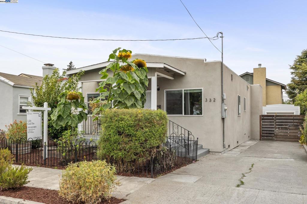 Welcome to this sweet, updated jewel of a home nestled in the sought-after Farrelly Pond neighborhood. Featuring 3 bedrooms, 2 bathrooms, and 1,086 sq. ft. of thoughtfully designed living space, this residence blends modern comfort with classic charm. Step inside to find an inviting open-concept layout with a stylishly remodeled kitchen boasting quartz countertops, sleek cabinetry, stainless steel appliances, and a spacious island perfect for gatherings. The living area is highlighted by a cozy fireplace and abundant natural light, creating a warm and welcoming atmosphere. Both bathrooms have been tastefully updated with contemporary finishes. Enjoy the outdoors with fruitful gardens on both the front and back yards. The front features plum and lemon trees, while the backyard offers two types of persimmons and apple trees, along with raised garden beds ready for your seasonal harvest. The detached garage provides excellent flex space, ideal for a home office, gym, or creative studio. Located just minutes from downtown San Leandro, shopping, the SL Library, hiking trails, the Oakland Zoo, and Lake Chabot Regional Park, this home also offers exceptional convenience to BART and the San Leandro Tech Campus.