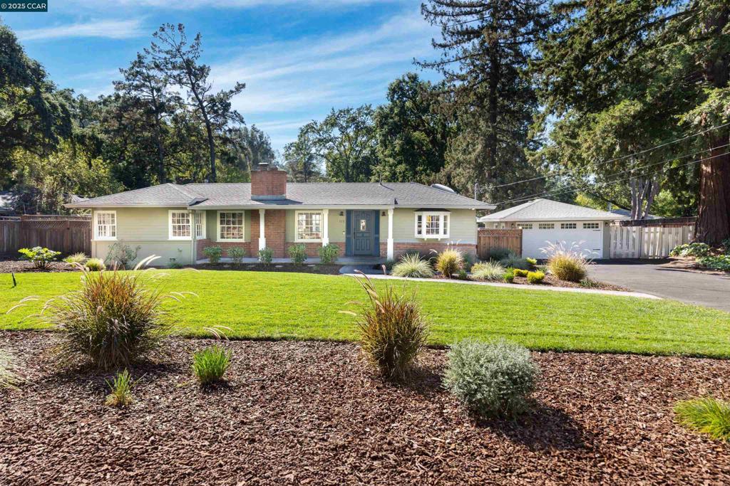 Incredible Alamo setting and backyard on a .53 acre flat lot with an 600 sq.ft ADU/pool house complete with bedroom, office, bathroom, and additionally permitted to support a full kitchen. This Single story home has a horseshoe footprint surrounding a beautiful large rear deck, perfect for entertaining with wall to wall windows throughout.  Solar is owned with gas appliances in the kitchen, fresh carpet, paint and new custom seamless gutters. Walking distance to Stone Valley middle school and within the award winning SRVUSD.