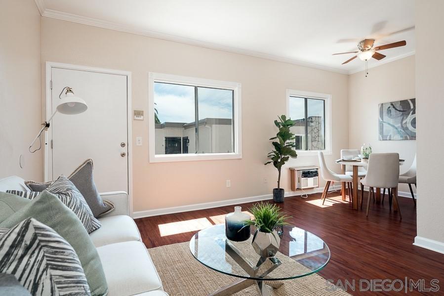 Welcome to this stunning upper-level condo located in the vibrant heart of North Park—just steps from trendy cafes, restaurants, shops, and nightlife. This light-filled residence features soaring ceilings in the living room, a cozy gas-burning fireplace, and an open-concept layout perfect for entertaining. The kitchen is outfitted with granite countertops and sleek stainless steel appliances, while both bathrooms have been tastefully updated with modern vanities and granite finishes. Enjoy the convenience of in-unit stackable laundry and the privacy of no units above you. Two designated tandem parking spaces—an invaluable perk in this sought-after neighborhood. Don’t miss this opportunity to live in one of San Diego’s most dynamic communities!