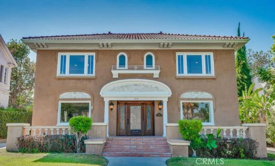 This beautiful home is designed in the Mediterranean style and has some of the largest historic properties in Country Club Park. This home offers 5 bedrooms, 3 bathrooms, 3,188 sf of living space and 10,707 sf lot. Conveniently downstairs has 1 bed and 1 full bath for the guest. A bright and spacious living room with an open floor concept with updated appliances, granite countertops, double-hung windows, hardwood floors, tankless water heater, separate controlled 2 central A/C and heating system, meticulously preserved Batchelder fireplace, a California basement, and upstairs terrace overlooking the backyard. The well maintained backyard offers a covered patio, outdoor entertaining, and detached 2 car garage accessed through a motorized gate and a grand oak tree providing shade. Washer and dryer included without​​‌​​​​‌​​‌‌​​‌​​​‌‌​​​‌​​‌‌​​​‌​‌​​​‌‌​ warranty.