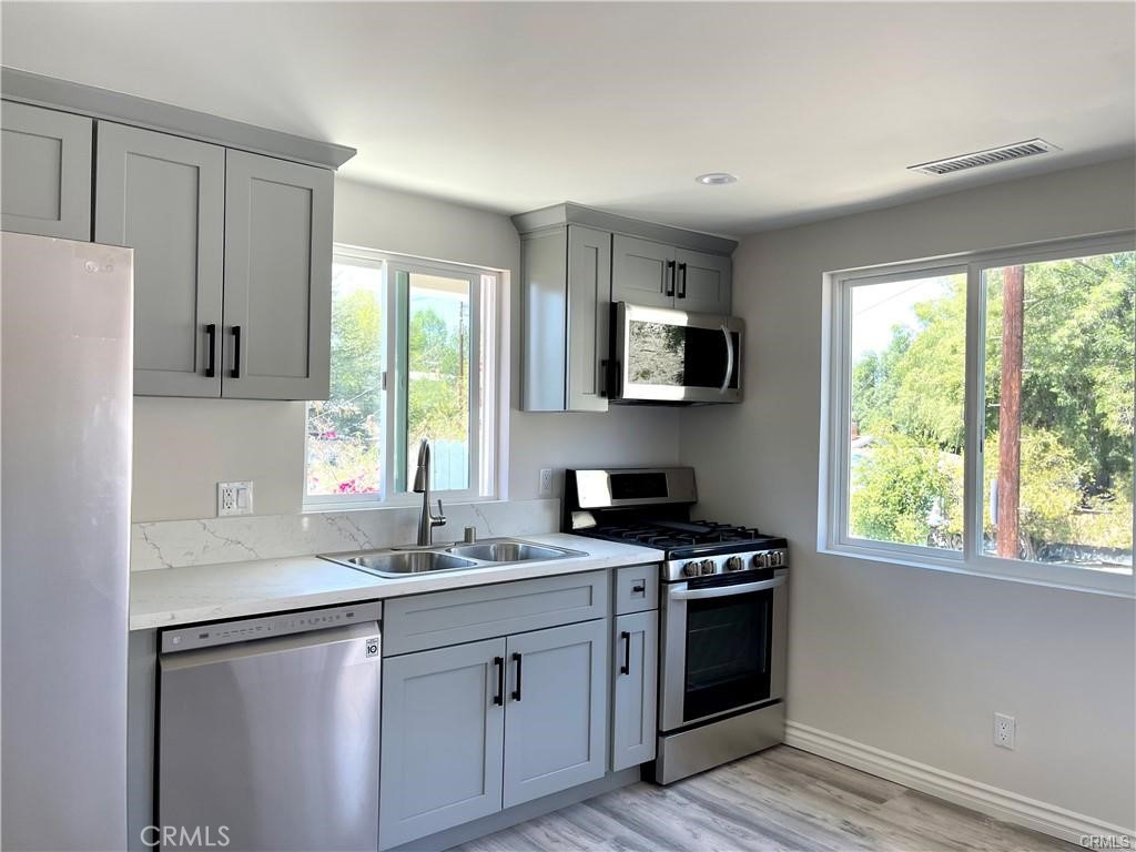 Newer guest unit/ADU for lease! Constructed in 2021. Quiet, residential view street in West Hills. Fully approved and permitted garage conversion. One bedroom with closet, full kitchen with appliances included, full bathroom with tiled shower, spacious living room, washer and dryer in-unit. Rent includes water, gas, and hi-speed Wi-Fi. New split A/C and tankless water heater. Tenant to pay for electricity. Plenty of street parking available. Located in highly-rated school district for El Camino HS, Hale and Pomelo. Owner lives in the main house but the ADU has complete privacy due to the location of shared wall.