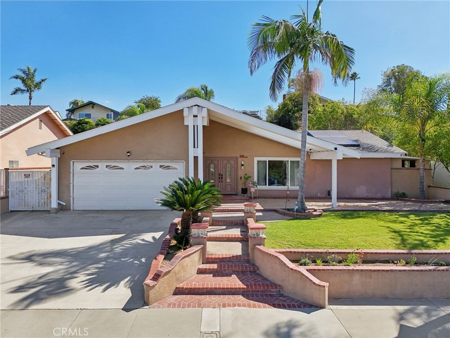 Move-in ready and energy-efficient with PAID OFF Solar Panels and Powerwalls! This beautifully upgraded single-story home is located in a quiet, desirable Diamond Bar neighborhood. Featuring 4 bedrooms and 2 baths with 1,552 sq ft of living space plus approx. 300+ sq ft enclosed extended room completed in 2020—perfect for a home office, gym, or playroom. The extended room is enhanced with custom cabinetry, a countertop, and a second sink, creating a versatile space for entertaining, coffee, or light meal prep. Bright open layout with a remodeled kitchen featuring newer appliances, ample storage, and a 2024 skylight that fills the space with natural light. Updated bathrooms each have their own heater vent. Major upgrades include a newer roof (2019), full copper plumbing replacement (2018), new water heater (2025), and HVAC with new ducts (2024). Paid-off solar system (installed 2020) with 24 panels and two Tesla Powerwalls provides modern efficiency and backup power, EV charger. This home also come with the Smart-home features include a Nest thermostat, motorized window blinds, and smart lighting & switches. Enjoy access to the community swimming pool, nearby parks, top schools, and convenient freeway access.