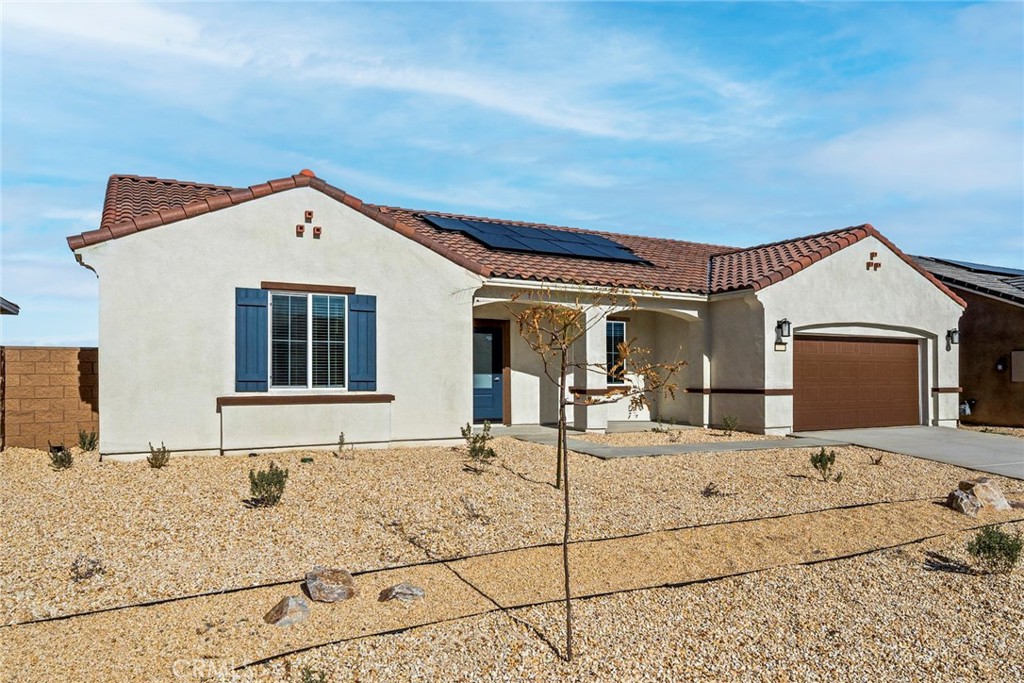 Hermosa
Make first impressions count with this beautiful new construction home in Victorville. This single-story, three-bedroom, two-bath home is bursting with character. This home offers an incredible, open layout, creating a warm, inviting environment. The kitchen is open to the family room, creating the ideal entertainment area. The master suite is the perfect place to retreat to, with an en-suite bathroom with a large shower and a walk-in closet. All upgrades come included in this home such as granite countertops, energy-efficient kitchen appliances, a Wi-Fi-enabled garage door opener, solar panels and more. CAL DRE #02064225, LGI Realty - California, Inc.