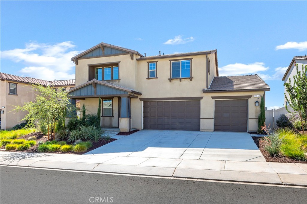 Welcome to 2061 Horizon Drive, a stunning 4 Bedroom, 2 and Three-Quarter Bathroom property located in the desirable Master-Planned Community of Atwell. Built in 2022, this home offers 2,844 sq. ft. of living space, privacy, breathtaking views and a peaceful river running along the back that you’ll love coming home too! As you step inside, you immediately notice the tall 9-Foot ceilings and open-concept floorplan, very spacious and modern throughout. The heart of the home is the chef’s kitchen, complete with a large kitchen island, soft-close cabinetry, and abundance of storage. The kitchen flows seamlessly into the expansive living room, perfect for everyday living and entertaining with family and friends. As you step outdoors, your backyard retreat awaits you! This beautifully designed, low maintenance backyard features artificial turf, a raised garden bed, room for a play area, a large dura-cool alumawood patio cover with ceiling fans, a cozy fire pit, and the peaceful sounds of water flowing through a man-made river that runs along the backside of the home, through the center of the Atwell community. It’s the perfect setting to unwind or host family and friends.
Notable Features & Upgrades include: Paid-Off Solar (7 panels), LVP Flooring, Tankless Water Heater, Hardwired Security System
Atwell Community Lifestyle & Surrounding Areas: Life at Atwell means access to incredible amenities designed for recreation, connection, and relaxation. The community when built out will feature five recreation centers, each with its own mix of amenities. Every center will include a pool, tot lot, and outdoor dining spaces, creating the perfect gathering place for neighbors and friends. Walking trails and sports parks provide even more opportunities to enjoy the outdoors. Living at Atwell means you’re within easy reach of the natural beauty of Joshua Tree National Park, Idyllwild, Big Bear, Palm Springs, and Redlands, ideal for day trips, hikes, or a night out on the town. Whether you’re soaking up the sun by the pool, enjoying a picnic, or watching the kids play, Atwell offers the perfect backdrop for lasting memories.