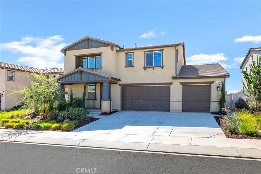 Welcome to 2061 Horizon Drive, a stunning 4 Bedroom, 2 and Three-Quarter Bathroom property located in the desirable Master-Planned Community of Atwell. Built in 2022, this home offers 2,844 sq. ft. of living space, privacy, breathtaking views and a peaceful river running along the back that you’ll love coming home too! As you step inside, you immediately notice the tall 9-Foot ceilings and open-concept floorplan, very spacious and modern throughout. The heart of the home is the chef’s kitchen, complete with a large kitchen island, soft-close cabinetry, and abundance of storage. The kitchen flows seamlessly into the expansive living room, perfect for everyday living and entertaining with family and friends. As you step outdoors, your backyard retreat awaits you! This beautifully designed, low maintenance backyard features artificial turf, a raised garden bed, room for a play area, a large dura-cool alumawood patio cover with ceiling fans, a cozy fire pit, and the peaceful sounds of water flowing through a man-made river that runs along the backside of the home, through the center of the Atwell community. It’s the perfect setting to unwind or host family and friends.
Notable Features & Upgrades include: Paid-Off Solar (7 panels), LVP Flooring, Tankless Water Heater, Hardwired Security System
Atwell Community Lifestyle & Surrounding Areas: Life at Atwell means access to incredible amenities designed for recreation, connection, and relaxation. The community when built out will feature five recreation centers, each with its own mix of amenities. Every center will include a pool, tot lot, and outdoor dining spaces, creating the perfect gathering place for neighbors and friends. Walking trails and sports parks provide even more opportunities to enjoy the outdoors. Living at Atwell means you’re within easy reach of the natural beauty of Joshua Tree National Park, Idyllwild, Big Bear, Palm Springs, and Redlands, ideal for day trips, hikes, or a night out on the town. Whether you’re soaking up the sun by the pool, enjoying a picnic, or watching the kids play, Atwell offers the perfect backdrop for lasting memories.