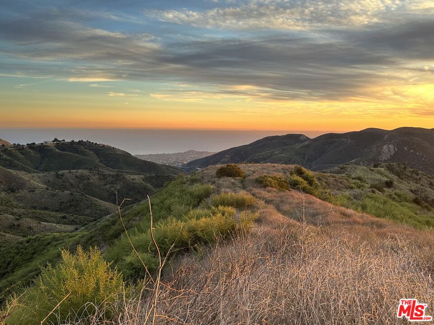 This is an extraordinary opportunity to capture 91 acres of Malibu ocean view property. Situated above Point Dume, each and every parcel boasts ocean views.  Composed of seven contiguous lots (see photos) all with Certificates of Compliance.  Build seven homes, a family compound with multiple homes, or a mountain retreat surrounded by your own pristine mountains and/or animals - this acreage offers so many possibilities. A paved road leads you off of Kanan Dume Road to the property and there is already Las Virgenes Water District water on the land along with multiple fire hydrants. Close to beaches, schools and shopping. This offering includes the following APN's: 4465-006-062, 067, 068, and 069 and 4465-005-042, 043, and 046. See photos for lot sizes of each APN. Owner will carry.