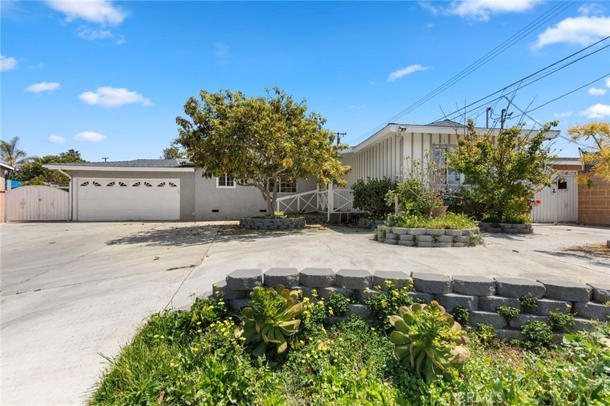 Welcome to your dream house in heart of Garden Grove centralized between Anaheim, Disneyland, Garden Grove, and Korean Town. This exceptional property offers not one, but two remarkable homes on a single lot, boasting a total of 8 bedrooms and 4 baths an unbeatable near the vibrant pulse of Garden Grove offer with two house on the one Big lot. Property features a NEWLY built 1200 Sqft ADU few months ago in 2023, which is fully permitted. Extend long driveway can park 6 cars, and 2 car garages. There are many fruit trees including avocado, apple and, citrus. Enjoy a sparkling safety swimming pool year round! Don't Miss out the Beautiful House within a big lot, and safety cul-de-sac with a huge lot 10112 Sqft. and 2 houses on the property. Features 2 separate addresses 12262 and 12266 Madras Pl, Garden Grove with a total of 8 beds, 4 full baths. Main house 1460 Sqft. and was recently remodeled completely. Including fixtures, flooring and paint throughout. Bathrooms are done with granite from floor to ceiling. Owner has fully approved plans for adding 2nd level. A New painting in and out side of the house. Putting new fences on the main house's patio, and the swimming. Putting nice bricks on the to patios. Cementing all around the house, paths, and expanding the front yard for more parking, land scape the paths along the ADU, paid off ADU's solar. All utilities are separated. Close to the Vietnamese Community, with access to the 22, 55, and 91 freeways. Nearby super markets, good schools, Shopping Mall and more. MUST SEE!!!