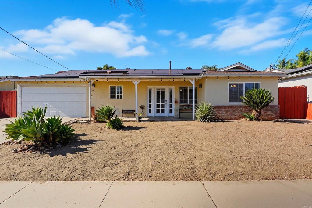 Welcome to this charming single-story home nestled in the heart of Santee! This beautifully maintained property offers 3 bedrooms and 2 bathrooms with a bright, open floor plan perfect for comfortable living and entertaining. The spacious living room features abundant natural light and flows seamlessly into the kitchen with granite countertops, stainless steel appliances, and ample cabinet space. plus the potential for an ASSUMABLE VA LOAN Enjoy indoor-outdoor living with sliding doors that open to a private backyard oasis, ideal for BBQs, gatherings, or simply relaxing under the California sunshine. The primary suite offers a peaceful retreat with an en-suite bathroom, while additional bedrooms are generously sized for family, guests, or a home office. Additional highlights include central A/C, energy-efficient windows, SOLAR, an attached 2-car garage, and a large driveway for extra parking. Conveniently located near top-rated schools, shopping, dining, parks, and easy freeway access. Space already carved out for a pool ready to make an outside oasis and entertainers paradise! Don’t miss the opportunity to make this move-in ready gem your new home!