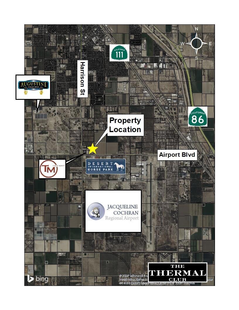 -Commercial and industrial zoning-Utilities to the Site-Across the street from the Desert International Horse Park-Close proximity to The Thermal Club, a high end race track.- Very near Jacqueline Cochran Regional Airport -Minutes to Polo Clubs and World renown music -festivals