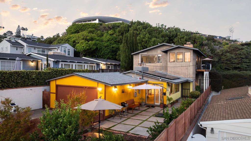 Casual La Jolla Gem | Ocean Views & Room for 10 Discover this hidden hillside gem in La Jolla offering expansive ocean views and a peaceful setting. This spacious 5-bedroom, 2.5-bath home comfortably sleeps up to 10 guests and is perfect for families or groups seeking a relaxing coastal retreat. The property features two inviting living areas—one on each level—ideal for entertaining or quiet lounging. A convenient mini bar with wet bar and mini fridge enhances the upstairs gathering space. The upper level boasts soaring ceilings, two serene bedrooms, and direct access to the ocean-view deck, where guests can enjoy al fresco dining, a hammock, and spectacular sunset views. The main level includes a welcoming living room and three additional bedrooms, creating a functional layout with excellent separation of space. Outside, enjoy the tranquil hillside setting with outdoor dining and lounge seating, perfect for soaking in the Southern California lifestyle. Open, airy common areas create a comfortable flow and maximize natural light throughout the home. Sleeping accommodations include three queen bedrooms, one room with two twin beds, and a sofa bed, allowing flexible options for guests. This property is offered as a furnished rental with a maximum occupancy of 10 guests. STR-09874L | TOT 654324 This is a furnished seasonal rental. Pricing varies by length of stay and seasonality. Published amounts are range estimates only. Final pricing, fees, and availability are subject to change until a fully executed lease agreement. Please inquire for exact quote and terms.