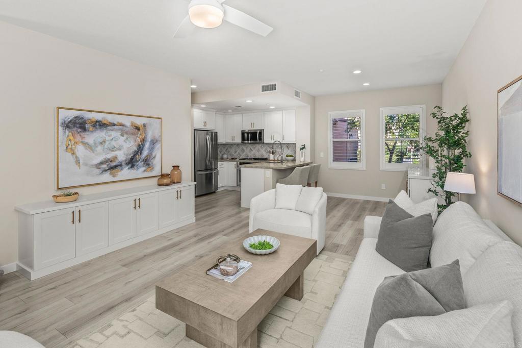 I’m pleased to present this beautifully remodeled two-story townhome in the highly desirable Gianni community of 4S Ranch. This stylish residence features a fully updated kitchen with quartz countertops, new cabinetry, and stainless steel appliances, complemented by luxury vinyl plank flooring throughout the main level. Pride of ownership shines through with additional upgrades including high-grade carpeting upstairs, fresh interior paint, custom window shutters, and modern lighting. The thoughtfully designed floor plan offers a spacious living area, built-in buffet, ample storage, an upstairs laundry room, and abundant natural light. The two-car tandem garage has been fully restored with a new epoxy floor coating, and meticulous improvements continue throughout—from new bathroom faucets and plumbing fixtures to refreshed finishes—no detail was overlooked. Enjoy the best of 4S Ranch living with exceptional walkability to neighborhood parks, top-rated schools, and the 4S Ranch Commons Town Center, offering shopping, dining, and everyday conveniences just steps from your door. Residents of Gianni also enjoy access to a community pool, spa, BBQ area, and beautifully maintained grounds. Located in the award-winning Poway Unified School District, this move-in ready home combines comfort, style, and a prime 4S Ranch location.
