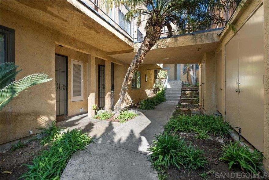 Location! Location! Location! Only . 4 miles to USD! one of the most prestigious schools in San Diego! This move-in-ready first-level condo offers both comfort and convenience. The unit features modern recessed lighting in the living room, kitchen, and bedroom, dual-pane windows, central forced heat, and an inviting fireplace. Additional highlights include full sized washer/dryer combo in the unit. One assigned parking space plus storage. This condo is on the first floor so you do not deal with any stairs, however it is tucked away in a court yard setting.