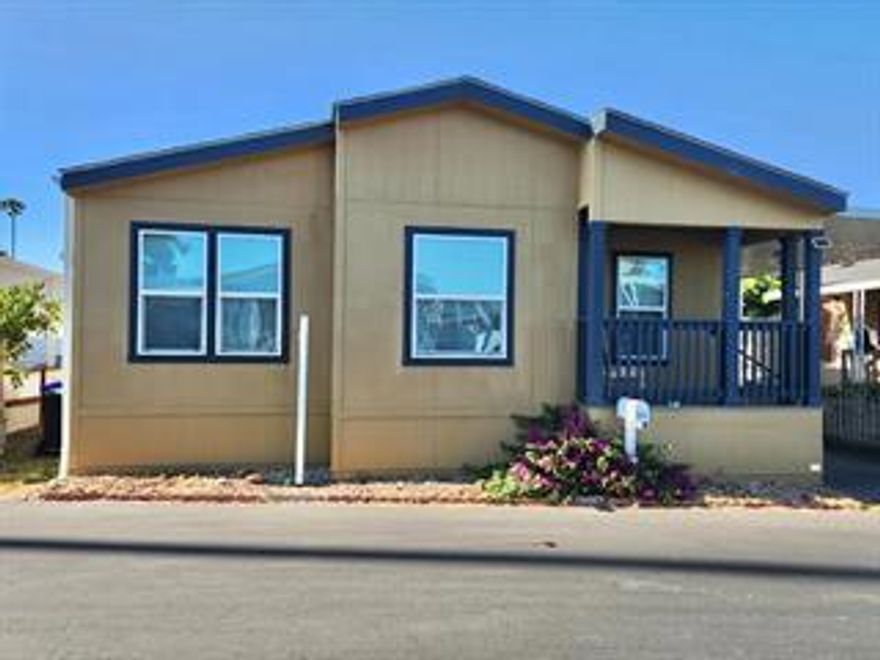 Welcome to your new home in Mountain View! This 5-year-young, triple-wide manufactured home is located in an all-age community within walking or biking distance to Google. With 1,618 sq. ft. of living space, it offers comfort and versatility, featuring three bedrooms and two full bathrooms.  The primary suite includes a walk-in closet and a private bath with a separate shower and a sunken garden tub. The kitchen is designed for culinary enthusiasts, boasting granite countertops, a gas range and oven, stainless steel dishwasher, refrigerator, and a functional island ideal for meal prep or casual dining. The adjoining dining area provides an inviting space for family meals or entertaining guests.  A versatile front room can serve as an office, den, or additional bedroom. Central air conditioning and forced-air heating ensure year-round comfort. Outside, youll enjoy a low-maintenance yard and a convenient storage shed located at the end of the driveway.