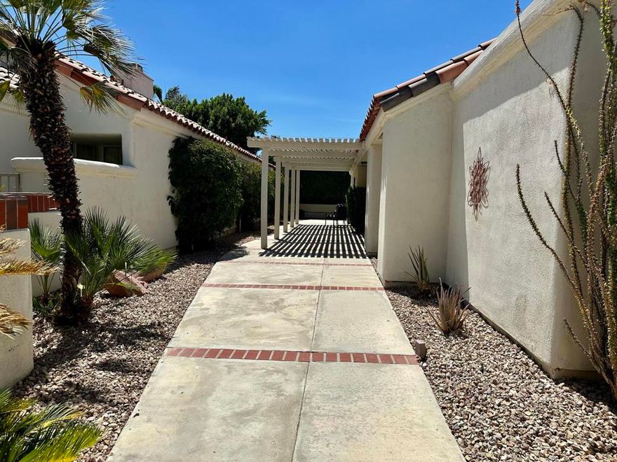 **ANNUAL FURNISHED LEASE**Location, Location! Desert Breezes is across the street from the Indian Wells Tennis Garden. Quiet interior location with gated courtyard entry and seating with BBQ to entertain. This open floor plan boasts a Light and bright kitchen that has just been fully renovated with bar seating. Enjoy relaxing in the living room with the warm fireplace for the winter months! Master suite and 2nd bathroom have been fully renovated and upgraded. Direct access from double garage into the home. You don't want to miss out on this beautiful home! Desert Breezes also offers access to pools/spas, fitness center & tennis facilities.