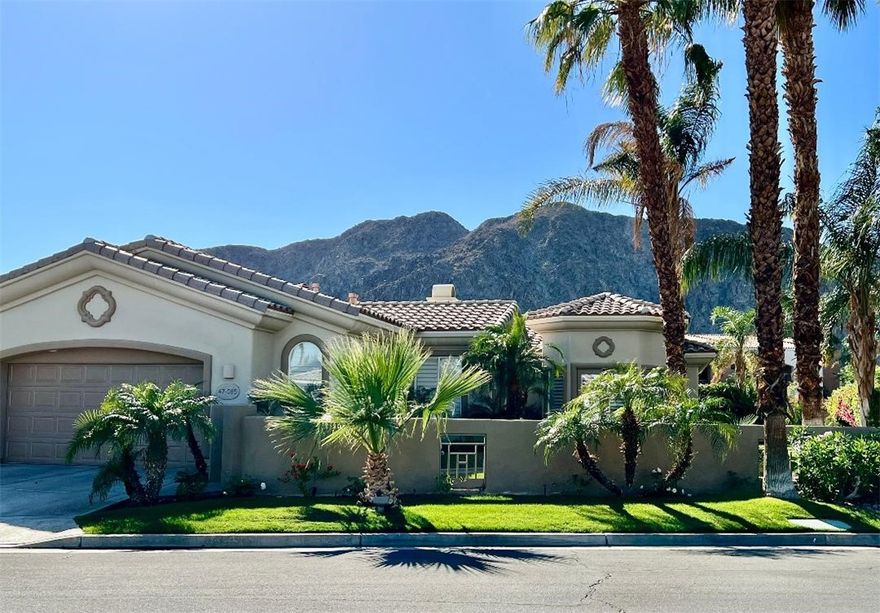 Welcome to 47085 Via Orvieto with the beautiful Santa Rosa mountains in the backdrop, in the guard gated community of Lake La Quinta. This single story resort home is fully furnished featuring 2 primary suites with baths, walk-in custom closets and an additional third bedroom & third bathroom. The home has high ceilings throughout, ceiling fans, gourmet kitchen with stainless steel appliances, custom pullout drawers, breakfast bar, kitchen island and nook area. The French doors off the kitchen nook open to a patio sitting area to enjoy morning coffee amongst beautiful landscaping. There are great entertaining possibilities with spacious dining and living areas that lead out to a sprawling manicured yard with stunning backdrop mountain views and sparkling pool & spa! There is direct access from the 2 car garage and a separate laundry room. Enjoy the community of Lake La Quinta located close to the La Quinta Resort, great restaurants, and many shops. The property is available from November 1, 2025 through March 31, 2026.