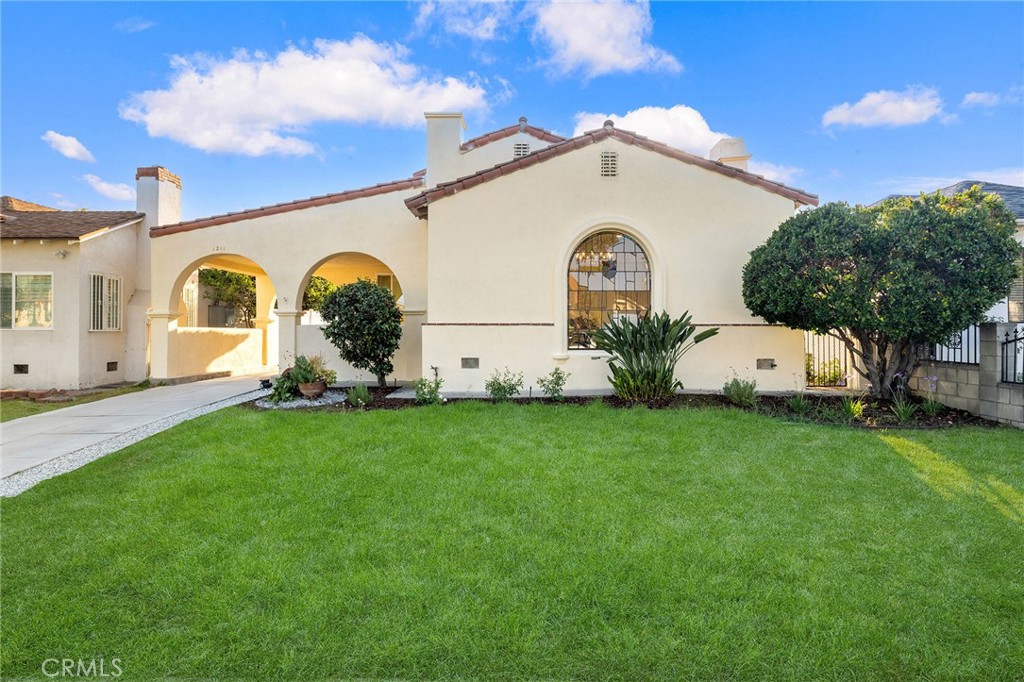 The stunning single-level residence located in the heart of Alhambra, with 3 spacious bedrooms and 2 bathrooms, showcasing a mixture of Spanish-style elegance and a modern touch. Stepping through the delightful front porch, the living room with light pouring through the revival stained glass welcomes you. The kitchen is completed with premium stainless-steel appliances, custom designed island with cabinetries and new countertops. The cozy dining room leads you to the back yard and into a Gazebo. The bedrooms, basement, bathrooms, are located on both sides of the hallway which is filled with skylight. The floor-to-ceiling windows, in the primary suite, create a seamless connection between indoor and outdoor, which attract your attention; the master bathroom is fitted with a lighted, anti-fog mirror, dual sinks, and a custom designed shower. Stepping out and onto the backyard deck, trees and grass mixing with fresh air wraps you around. The whole house has been updated with all new floors throughout, interior painting, exterior stucco, brand new AC, plumbing, whole house rewiring, double-pane windows, doors, front and back porch tiles and landscape. Moreover, this renovated two-car garage with dual front and rear access not only offers convenient parking but also greatly enhances the functionality of the property. The spacious backyard holds excellent potential for future expansion and makes it ideal for adding an ADU giving you even more lifestyle flexibility. With the main house and garage facing two different streets, this property offers the perfect balance of comfortable living and strong investment potential. Ideally located near top-rated schools, restaurants, supermarkets and parks, this hidden gem is ready for you to discover and call your HOME.