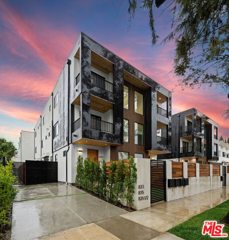 835 N McCadden Place is a brand-new collection of five fully-leased townhome-style apartments in the heart of Hollywood, Los Angeles. The building includes five 4-bedroom, 4.5-bath units, each with two parking spaces. Tenants pay all utilities. Each unit features in-unit laundry, stainless steel appliances, and modern, open layouts designed for comfort and functionality. The property also includes solar energy, adding efficiency and sustainability. With contemporary design, high-quality finishes, and spacious, light-filled interiors, 835 N McCadden Place combines turnkey income with minimal maintenance in a prime Hollywood location.