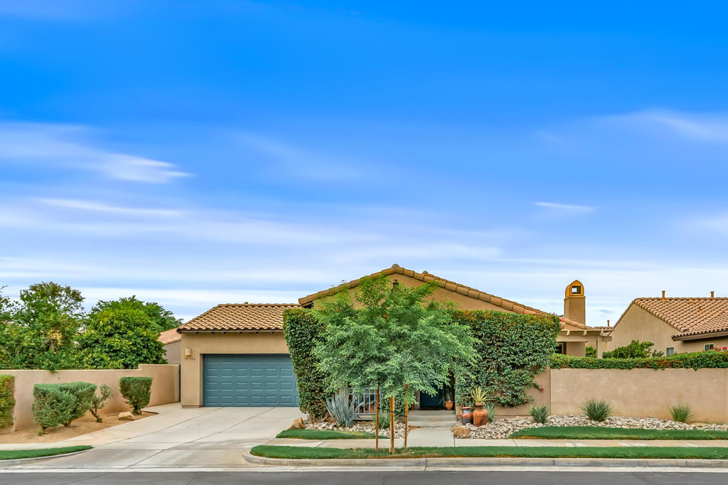 Welcome to Mira Flores in La Quinta. Discover the perfect blend of comfort and convenience with this 3 bed 2.25 bath home and extra den/office. This spacious floor plan offers the spacious kitchen and great room all in one area which includes a fireplace, ideal for both relaxing and entertaining as there are two sliders off the great room that flow to the front courtyard to provides the outdoor ambiance. In addition there is a private back area which is great for lounging. Enjoy this resort style living with access to the community pool while the low HOA dues keep this affordable. The neighborhood is conveniently located to restaurants, shopping, golf and so much more and includes a park area, great for walking pets and conversing with neighbors if you so choose. This home is ideal for full time or a desert retreat.