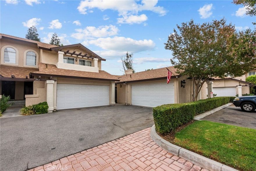 Welcome to this inviting single-story, 3 bedroom, 2 bathroom home in the desirable Mountain View Courtyards community.  This rare end-unit provides the ease and convenience of single level living, with a bright, open layout and a cozy fireplace at the heart of the home.  The property boasts one of the largest and private backyards in the complex, with no rear neighbors - creating a peaceful retreat.  The outdoor space features a patio, mature trees, and colorful flowers, making it perfect for both relaxation and entertaining.  Additional highlights include a spacious two-car garage with laundry, a new A/C system, low HOA dues, no Mello-Roos, and access to the community pools and spas.  Conveniently located near parks, trails, schools, shopping, and dining, this home blends comfort, privacy, and accessibility.  Great opportunity for first time buyers.