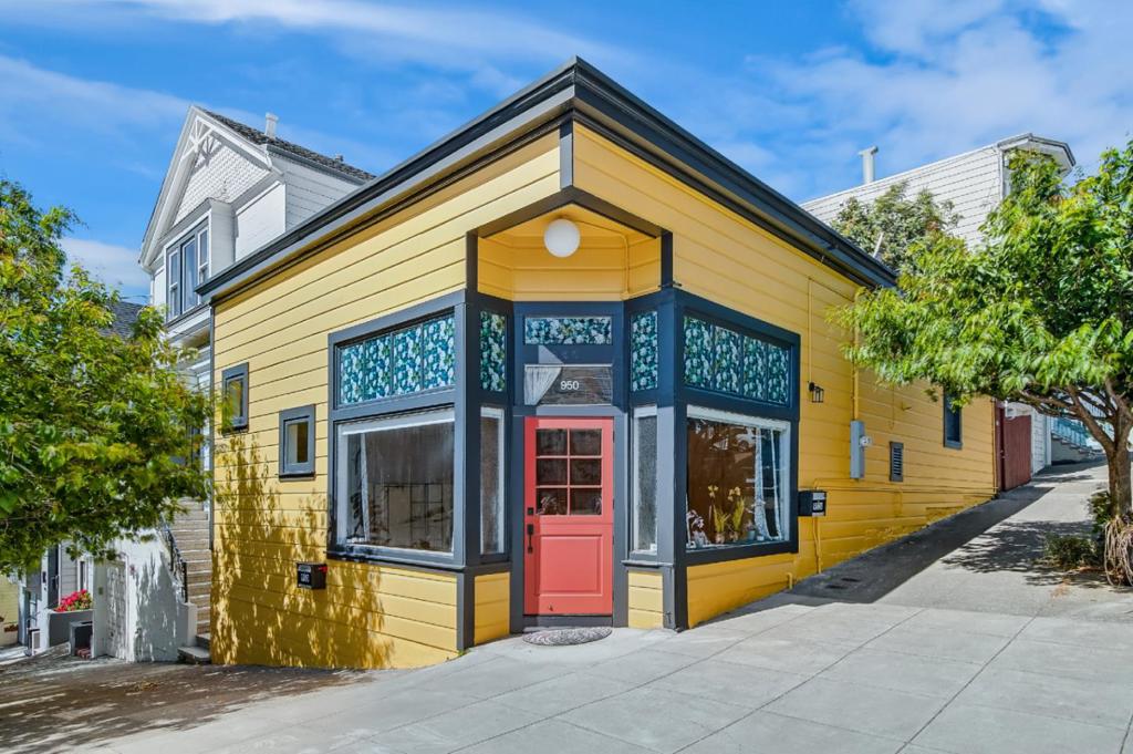 Welcome to 950 Noe Street, a rare opportunity to own a fully vacant duplex in one of San Franciscos most sought-after neighborhoods. This property features two distinct units: a spacious, loft-style front unit with soaring ceilings and abundant natural light, and a one-bedroom rear unit that opens to a private garden/patioideal for quiet living or creative use. Both units have in unit washer and dryer. Built in 1900 and nestled on a sunny corner lot, this property offers flexibility for owner-occupants, investors, or those seeking live/work potential. Zoned RH-2, it also presents long-term development upside. This thoughtfully updated duplex has seen a series of modern upgrades designed to elevate comfort, convenience, and long-term value. Recent improvements include a new HVAC system, upgraded plumbing and electrical throughout, and fresh interior finishes that blend classic charm with modern style. Both units feature updated kitchens and bathrooms with quality fixtures and appliances. Additionally, the exterior has been refreshed with new paint creating welcoming curb appeal. Located in a walkers paradise with a phenomenal 96 walk score, just steps from the vibrant 24th Street corridor, residents enjoy easy access to cafés, boutiques, restaurants and grocery stores.