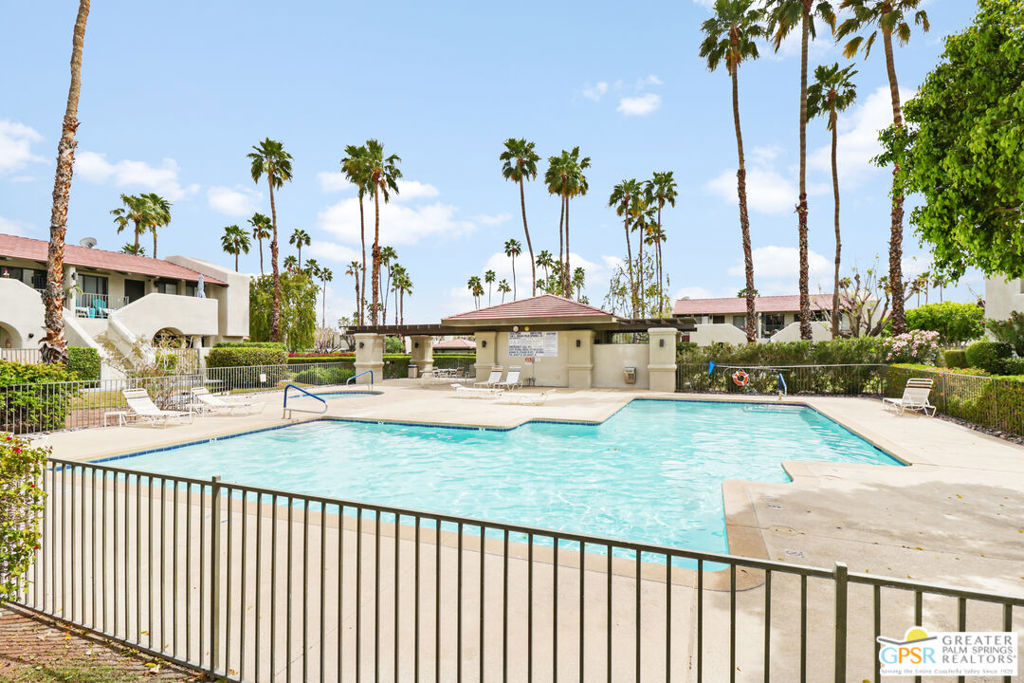 This beautifully updated fully furnished 1-bedroom 1-bathroom ground-floor condo is located in the highly desirable Casa Verde community just minutes from downtown Palm Springs, restaurants, shopping, art galleries, and attractions like the Palm Springs Art Museum and VillageFest. The light-filled living space features polished concrete floors, a remodeled kitchen with quartz countertops and modern appliances including dishwasher, washer/dryer, and microwave. The spacious bedroom has a walk-in closet and the remodeled bathroom includes a double vanity. Enjoy seamless indoor-outdoor living with a private enclosed patio perfect for morning coffee or relaxing after a day in the sun. Available for 12-month lease. Community amenities include gated entry with controlled access, resort-style pool and spa, tennis courts, beautifully maintained grounds, assigned carport parking, and ample guest parking. This well-maintained condo offers low-maintenance luxury, a friendly gated community, and easy access to everything Palm Springs has to offer.