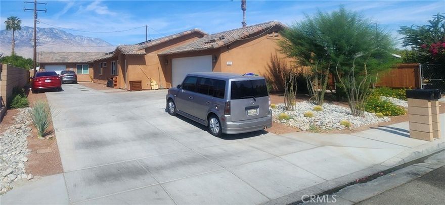 Newly Built 2024 Home with Income-Producing ADU in Cathedral City – Total Building square footage 2,846. Welcome to this stunning brand-new single-family residence, including a detached ADU with its own private entrance. Both units include versatile living options and energy efficient upgrades such as Solar panels, energy saving windows and insulation, high efficiency HVAC systems and tankless water heaters. The main home offers 3 spacious bedrooms, 2 bathrooms, an open floor plan with a spacious kitchen with quartz countertops, plenty of cabinets/storage plus a comfortable living area perfect for entertaining and an attached 2-car garage. The home and ADU are both equipped with paid off solar panels, which is perfect for reducing utility costs. 
Adding incredible value to the property is a detached ADU, built and completed at the same time in 2024. The ADU offers 2 bedrooms, 1 bathroom, an upgraded kitchen with quartz countertops, cabinets/storage and its own 1-car garage and solar panels. This property is ideal for an extended family, guests, or rental income. 
Both units are currently rented on a Month-to-Month basis, generating a combined $4,400 per month, making this property a fantastic investment opportunity. Buyers can even qualify for financing using the rental income from one unit while living in the other—an unbeatable way to offset costs.
Perfect for large families or savvy investors, this home is conveniently located in the heart of Cathedral City, close to shopping, dining, and easy freeway access. Don’t miss your chance to own this unique dual-unit property offering comfort, sustainability, and income potential all in one!
