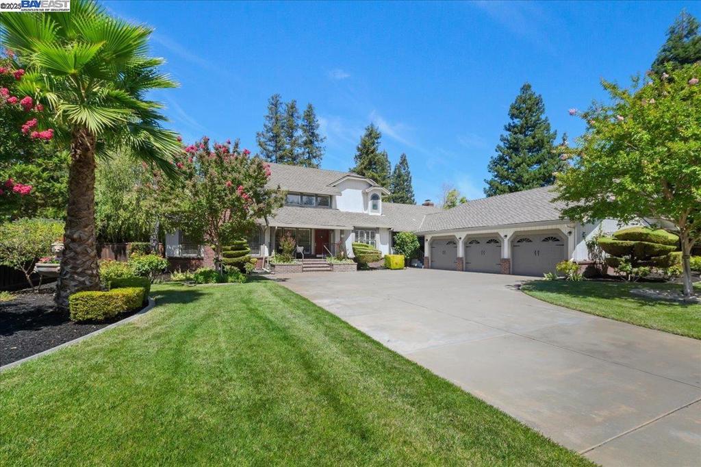 Private South Livermore Haven for Active Buyers. Discover your dream retreat in South Livermore, nestled deep on a large lot with wide streets, offering unmatched privacy and space for fun. Perfect for active buyers who love to entertain, this home delivers room to live, play, and host in style! The main level boasts a spacious primary suite for your private escape, plus an additional bedroom that doubles as a home office. Upstairs, you’ll find two generous bedrooms, a beautifully remodeled bathroom, and a versatile loft with a built-in desk for work or hobbies. The heart of the home is the stunning, fully remodeled kitchen, featuring top-of-the-line appliances, sleek finishes, and ample space for culinary creations. The oversized family room steals the show with its wood-lined cathedral ceiling, creating a warm, open vibe perfect for gatherings. Outside, the expansive lot and sparkling pool offer a secluded oasis for BBQs, parties, or relaxing poolside. With high ceilings and abundant living space, this South Livermore gem is built for those who crave privacy and room to enjoy life. Huge driveway, large storage room, 3 car garage. No HOA.
