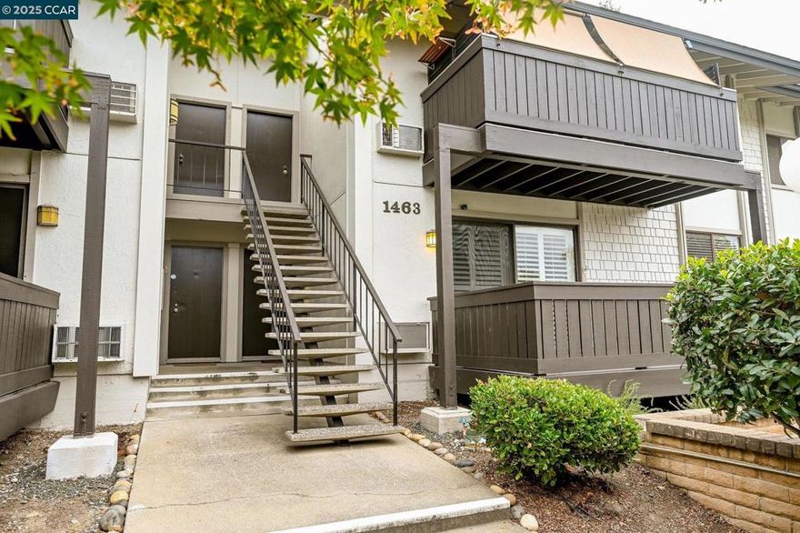 Welcome to this updated ground floor condo with granite counters in kitchen, stainless steel appliances, newer cabinets, recessed lighting and crown moldings. Plantation shutters, updated bathroom with slate floors. Beautiful hardwood floors in living, dining, kitchen and hallway; new carpets just installed in the bedrooms and freshly painted throughout! First floor unit and ideal location in complex! Near the pool and gym area & convenient to the laundry area. Plenty of parking for guests, storage locker available too. The complex is conveniently located to the Diablo Hills golf course and just minutes to downtown Walnut Creek and BART!