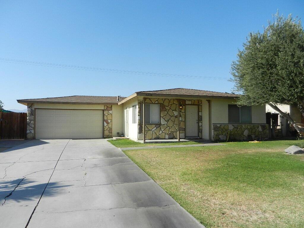 Great starting home in Indio, the City of Festivals, with 3 bedrooms and 1 bathroom , 2 car garage attached, sitting on 6,098 sq ft lot. (plenty of room for an ADU or a swimming pool . Close to parks, I-10 freeway, public transportation, schools, centers of faith, and overall very affordable.