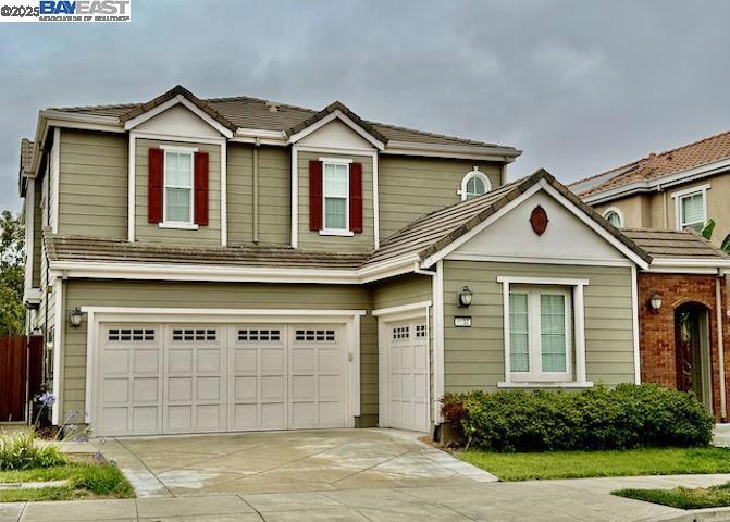 Approximately 3,258 square feet. 4 bedroom, 4. baths, loft, tech area, study, mud room, 3 bay garage. No H.O.A.. The downstairs features a versatile den and a full bath, perfect for a home office or potential 5th bedroom. Large open kitchen with ample cabinets and a island. Spacious living/family combo. Upstair's bonus loft and tech room offer additional versatility for work or play. Jr. master room. Master bedroom with walk-in closet. Master bath has separated show and tub. Low maintenance backyard with different fruit trees. Closed to highly rated schools. Hurry, don't miss this.