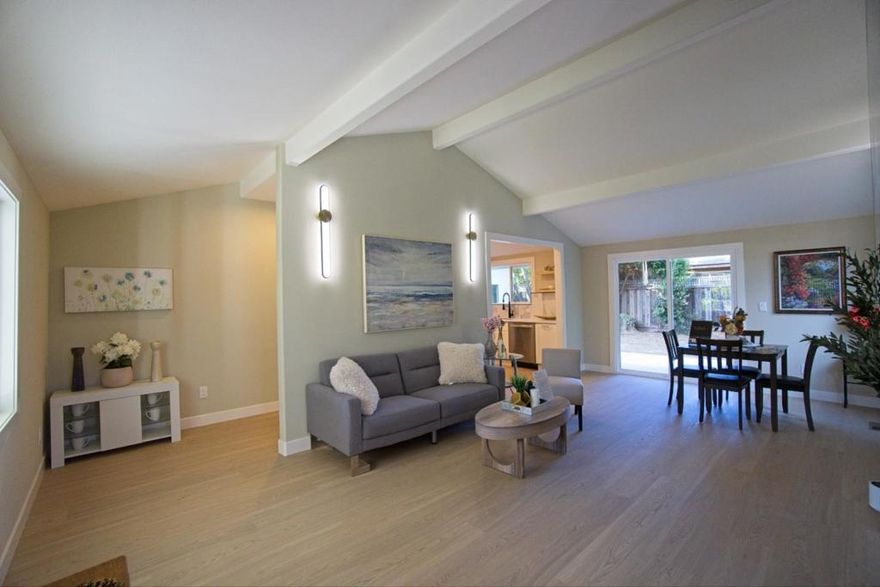 ***TRANSPARENT PRICING! CITY FINAL PERMIT APPROVED FOR CURRENT RENOVATIONS. SELLER TO TRANSFER PREVIOUSLY DRAWN BLUEPRINTS FOR 3000 SQFT NEW CONSTRUCTION HOME*** Welcome to this charming home located in the desirable city of Cupertino; located near DJ Sedgwick Elementary & Cupertino High. This renovated home offers a fully updated 3bd/2ba, featuring showers over tubs and tiled finishes. The sleek & modern kitchen is equipped with new stainless steel appliances, ensuring you have all the modern conveniences at your fingertips.  The home features gorgeous waterproof laminate flooring throughout, offering durability and easy maintenance. Enjoy the cozy ambiance provided by the living area's fireplace, perfect for relaxing evenings. Central AC and heating ensure year-round comfort. A practical laundry setup with gas hookups is conveniently located in the garage, which also houses an EV Level 2 outlet.  Situated in the Cupertino Union Elementary School District, this home is perfect for families seeking both comfort and convenience. With energy-efficient features such as insulation, double-pane windows, and Energy Star appliances and lighting. Don't miss this opportunity to own a lovely home in a prime location.